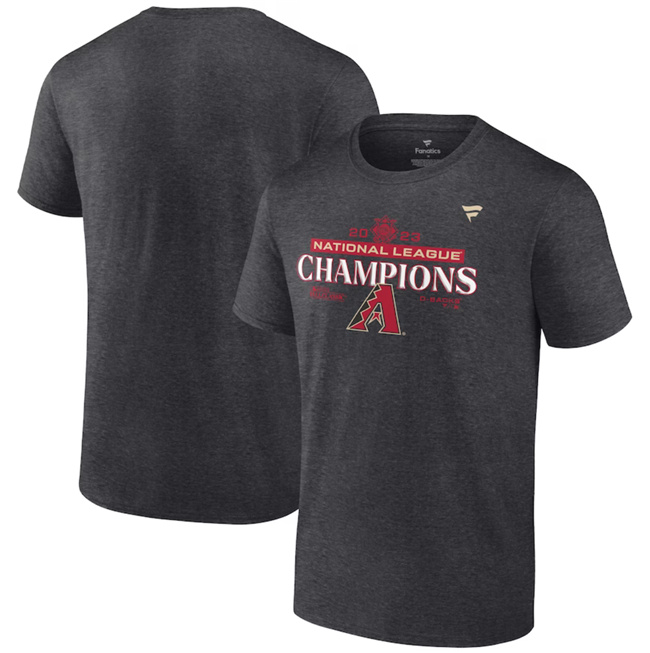 Men's Arizona Diamondbacks Heather Charcoal 2023 National League Champions Locker Room T-Shirt